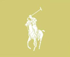 polo varumärke logotyp vit symbol kläder design ikon abstrakt vektor illustration med guld bakgrund