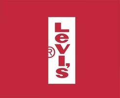 levis logotyp varumärke kläder symbol vit design mode vektor illustration med röd bakgrund