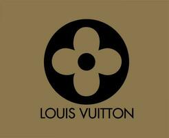 Louis vuitton Logo Marke mit Name schwarz Symbol Design Kleider Mode Vektor Illustration mit braun Hintergrund