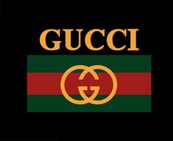 Gucci Marke Logo Kleider mit Name Symbol Design Mode Vektor Illustration mit schwarz Hintergrund