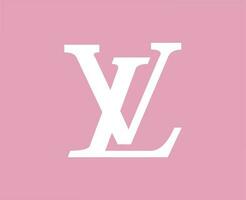 Louis vuitton Marke Logo Weiß Symbol Design Kleider Mode Vektor Illustration mit Rosa Hintergrund