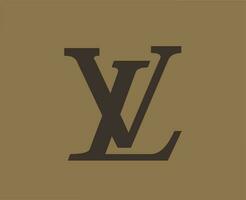 Louis vuitton varumärke logotyp symbol design kläder mode vektor illustration med brun bakgrund