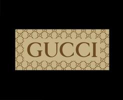 Gucci Marke Logo Symbol braun Design Kleider Mode Vektor Illustration mit schwarz Hintergrund