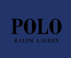 polo ralph lauren varumärke logotyp namn svart symbol kläder design ikon abstrakt vektor illustration med blå bakgrund
