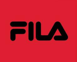 fila varumärke logotyp symbol svart design kläder mode vektor illustration med röd bakgrund