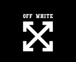 off-white varumärke logotyp symbol med namn vit kläder design ikon abstrakt vektor illustration med svart bakgrund