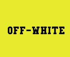 off-white varumärke symbol logotyp namn svart design kläder ikon abstrakt vektor illustration med gul bakgrund