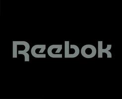 reebok Marke Logo Symbol Name grau Kleider Design Symbol abstrakt Vektor Illustration mit schwarz Hintergrund