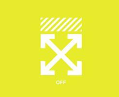 off-white varumärke logotyp symbol vit design kläder ikon abstrakt vektor illustration med gul bakgrund