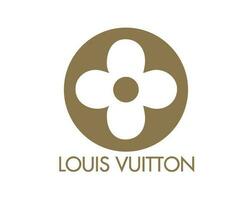 Louis vuitton logotyp varumärke med namn brun symbol design kläder mode vektor illustration