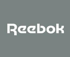 reebok Marke Logo Symbol Name Weiß Kleider Design Symbol abstrakt Vektor Illustration mit grau Hintergrund