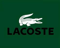 lacoste Marke Logo Symbol Design Kleider Mode Vektor Illustration mit Grün Hintergrund