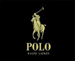 polo ralph lauren varumärke logotyp guld symbol kläder design ikon abstrakt vektor illustration med svart bakgrund