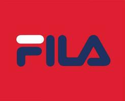 Fila Logo Marke Symbol Design Kleider Mode Vektor Illustration mit rot Hintergrund
