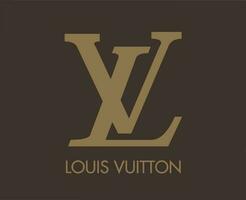 Louis vuitton Marke Logo mit Name braun Symbol Design Kleider Mode Vektor Illustration
