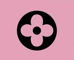 Louis vuitton logotyp varumärke svart symbol design kläder mode vektor illustration med rosa bakgrund