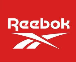 reebok Marke Logo Weiß Symbol Kleider Design Symbol abstrakt Vektor Illustration mit rot Hintergrund