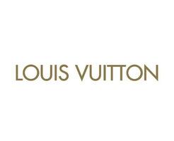 Louis vuitton varumärke logotyp namn symbol brun design kläder mode vektor illustration
