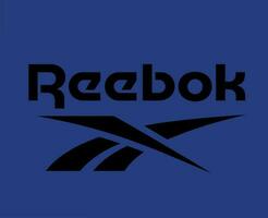 reebok varumärke logotyp svart symbol kläder design ikon abstrakt vektor illustration med blå bakgrund