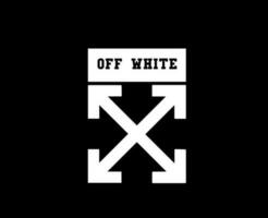 off-white logotyp varumärke symbol med namn vit kläder design ikon abstrakt vektor illustration med svart bakgrund