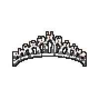 Schönheit Tiara Krone Spiel Pixel Kunst Vektor Illustration