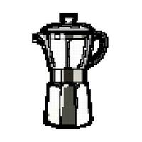 Hersteller Moka Topf Kaffee Spiel Pixel Kunst Vektor Illustration