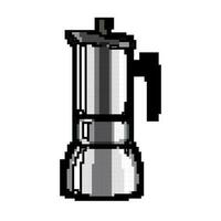 trinken Moka Topf Kaffee Spiel Pixel Kunst Vektor Illustration