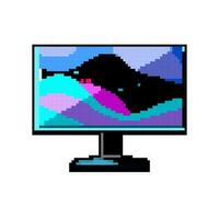 digital övervaka pc spel pixel konst vektor illustration