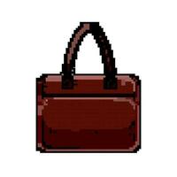 weiblich Geschäft Tasche Spiel Pixel Kunst Vektor Illustration