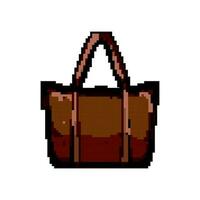 Handtasche Leder Tasche Frauen Spiel Pixel Kunst Vektor Illustration