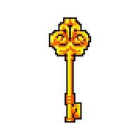 Antiquität Schlüssel Jahrgang Spiel Pixel Kunst Vektor Illustration