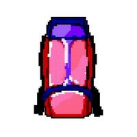 Trekking Wandern Rucksack Spiel Pixel Kunst Vektor Illustration