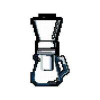 Glas Eis tropfen Kaffee Spiel Pixel Kunst Vektor Illustration