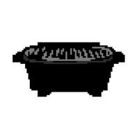 picknick utegrill grill spel pixel konst vektor illustration