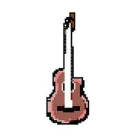 akustisch Gitarre Musik- Spiel Pixel Kunst Vektor Illustration