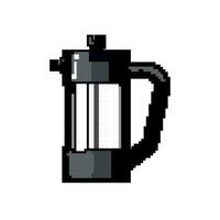 heiß Französisch Drücken Sie Kaffee Spiel Pixel Kunst Vektor Illustration