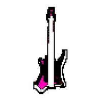 röd elektrisk gitarr spel pixel konst vektor illustration