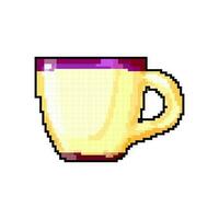 Getränk Tasse Keramik Spiel Pixel Kunst Vektor Illustration