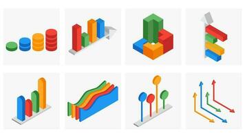 3d isometrisch einstellen von Geschäft Infografik Element. vektor