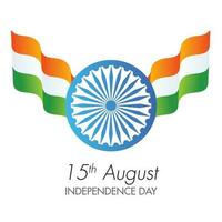 indisk nationell vinka flagga med ashoka hjul på vit bakgrund för 15:e augusti, oberoende dag affisch design. vektor