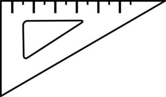 vektor linjär ikon triangel linjal, skola och kontor förnödenheter, tillbaka till skola, klotter och skiss