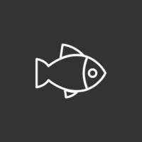 fisk ikon platt stil isolerad på vit bakgrund vektor
