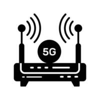 W-lan Router mit 5g Internet Signale bezeichnet Konzept Symbol von 5g Internet Signale vektor
