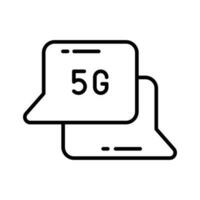 Plaudern Luftblasen mit 5g Technologie Konzept von Konversation Vektor im modern Stil