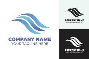 drei Welle Logo. Blau Gradient Logo kostenlos Vektor zum Ihre Unternehmen