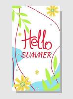 Sommer- Verkauf Banner. Sommer- Blumen und abstrakt Form. vektor