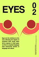 minimalistisch Poster mit Augen und Gelb Grün Hintergrund vektor