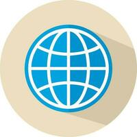 Globus Symbol auf runden Internet Taste vektor