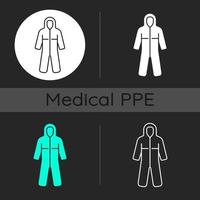 Medizinische Overalls dunkles Thema Symbole gesetzt vektor