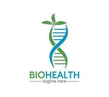 bio hälsa logotyp för analys dna, bio genetisk, dna reparera, genetisk och hälsa medicinsk. på vit bakgrund, vektor illustration.